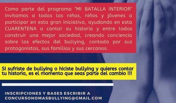 CONCURSO LITERARIO PARA NIÑAS, NIÑOS Y JÓVENES VÍCTIMAS DE BULLYING EN CHILE Y AMÉRICA LATINA
